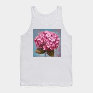 Simple Pink Folk Art Hydrangea Flower Tank Top